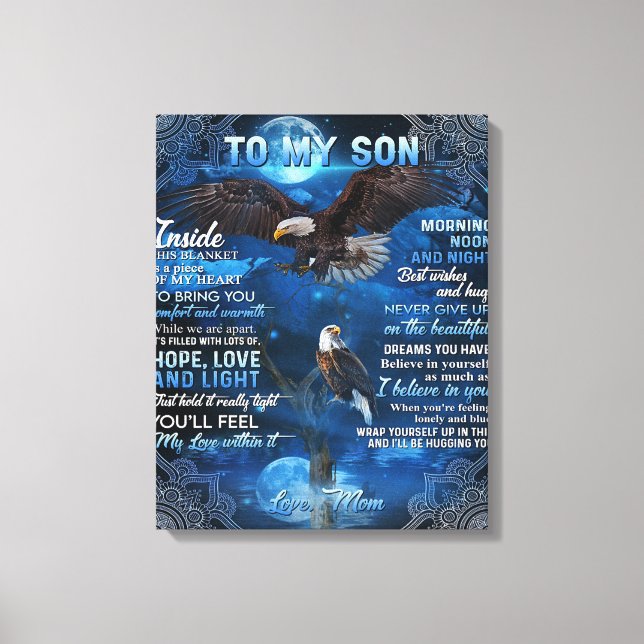 Toile À Mon Fils Cadeau Anniversaire, Cadeau À Mon Bébé  (Recto)