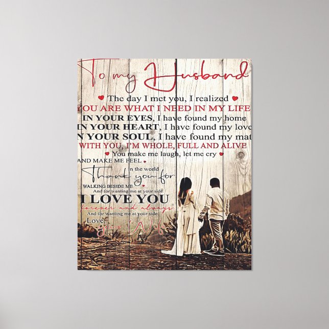 Toile À mon mari | Beau cadeau du mari (Recto)