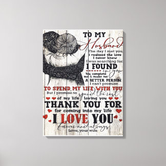 Toile À mon mari présent | Cadeau de devis mignons |