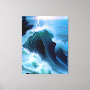Toile A storm by the sea AI image