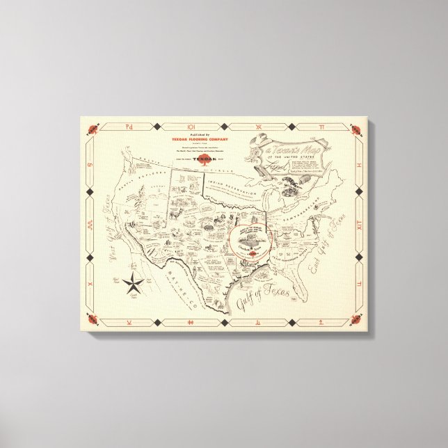Toile A Texan's Map of the United States (Recto)