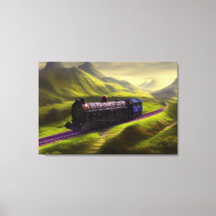 Toile à vapeur Locomotive Impression