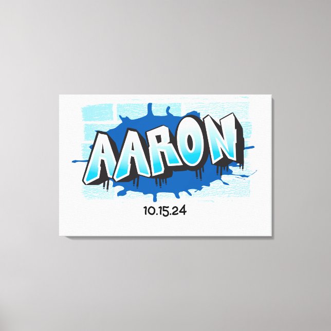 Toile Aaron Your Graffiti Nom Brick Wall Se connecter Bu (Recto)