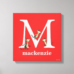 Toile ABC du Dr Seuss : Lettre M - Blanc   Ajouter Votre