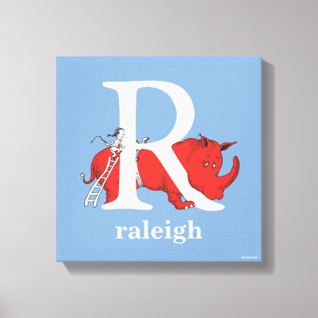 Toile ABC du Dr Seuss : Lettre R - Blanc | Ajouter Votre (Recto)