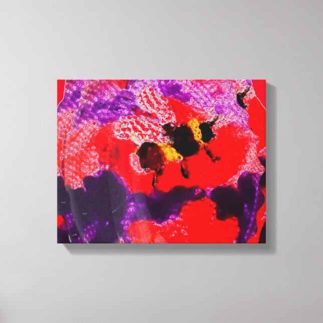 Toile Abeille Abstraite couleur bug Art (Recto)