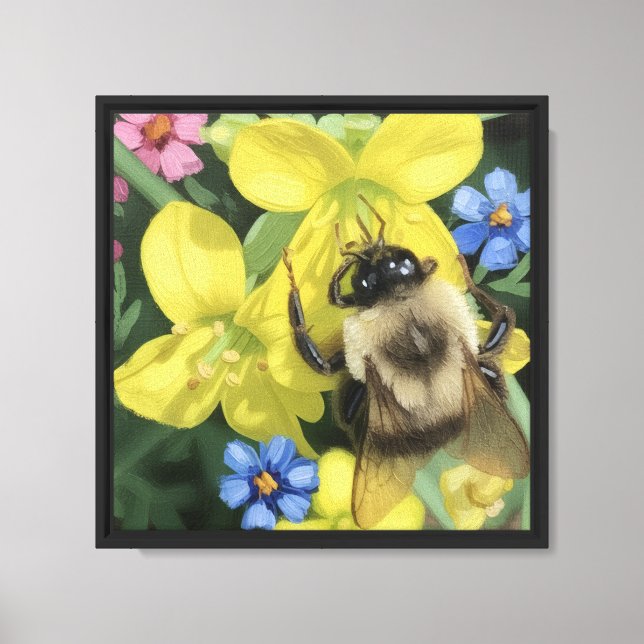 Toile Abeille sur fleur jaune (Recto)