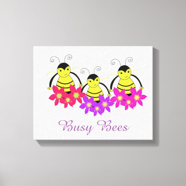 Toile Abeilles affairées fantaisistes (Recto)