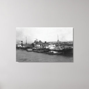 Toile Aberdeen, WA - vue de bord de mer et d'expédition