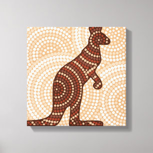 Toile Aboriginal kangaroo dot painting
