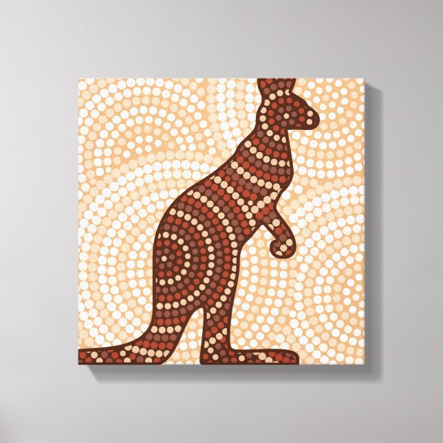 Toile Aboriginal kangaroo dot painting (Recto)