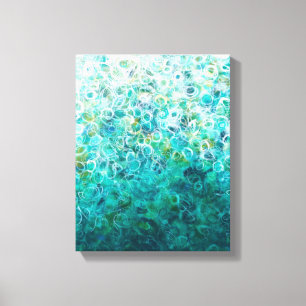Toile Abrégé sur turquoise Ombre blanc peignant la toi