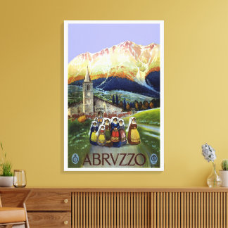 Toile Abruzzes Italie Art de l'affiche de voyage vintage