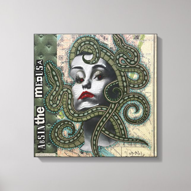 Toile Absinthe Medusa par Natalie Schorr (Recto)