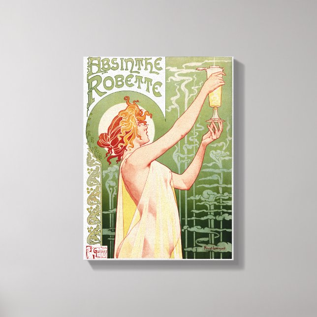 Toile Absinthe Robette 1896 Poster vintage restauré (Recto)