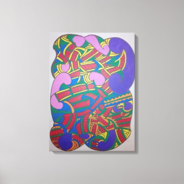 Toile Abstract kowhaiwhai Maori motif (Recto)