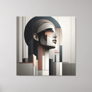 Toile Abstraction de profil cubiste