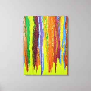 Toile Abstrait Art coloré rayures de peinture goutte à