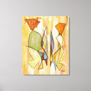 Toile Abstrait Art Moderne Couple tendance chic Beigeree