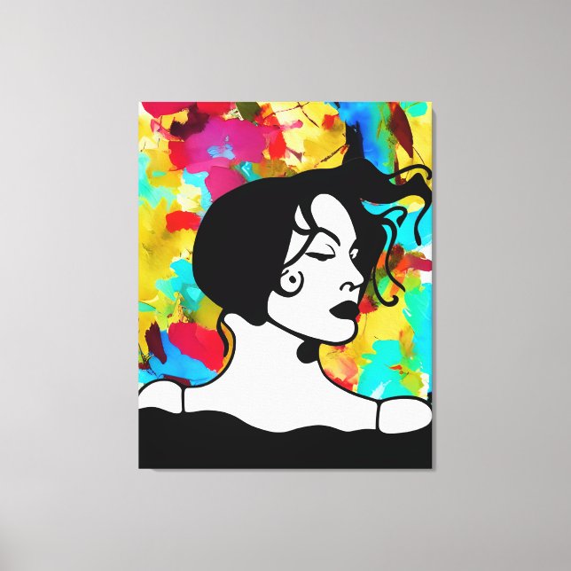 Toile Abstrait Art numérique Vibrant Dame des Couleurs (Recto)
