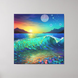 Toile Abstrait Azure Seascape