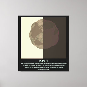 Toile abstrait chrétien minimaliste art-genèse jour1 s1