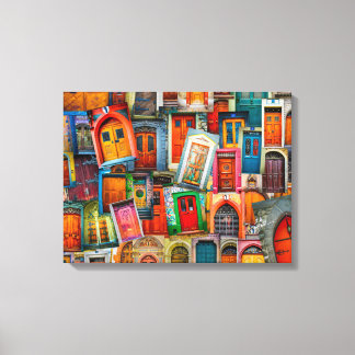 Toile Abstrait coloré Vintage Porte Motif Art