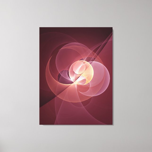 Toile Abstrait Élégant Moderne Art Fractal Vin Rouge (Recto)