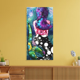 Toile Abstrait Fantaisiste Sirène Nautique Coquillages S