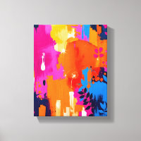 Abstrait Floral Pop Art Vibrant