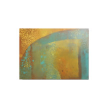 Abstrait Gelli Plaque imprimé turquoise bleu jaune