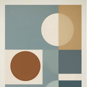 Toile Abstrait géométrique minimaliste du milieu du sièc