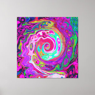 Toile Abstrait Groovy Rétro Tourbillon Arc-en-ciel Magen