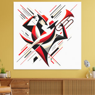 Toile Abstrait Jazz Trombone Couple