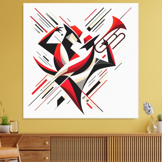 Toile Abstrait Jazz Trombone Couple (Insitu(Salon))