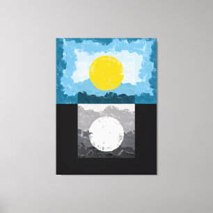 Toile Abstrait Jour et Nuit Modernes