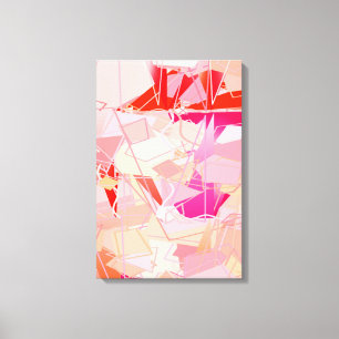 Toile Abstrait moderne du milieu du siècle, rose de cora