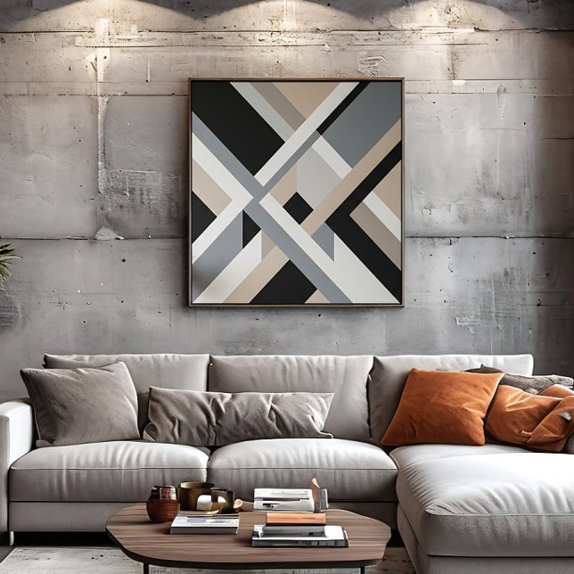 Toile Abstrait Moderne Neutre en 3D Couches (Créateur téléchargé)