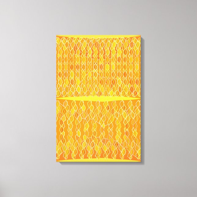 Toile Abstrait moderne "Pluie d'or" - Jaune d'or (Recto)