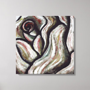 Toile Abstrait moderne rouge noir Rose peinture à la fle