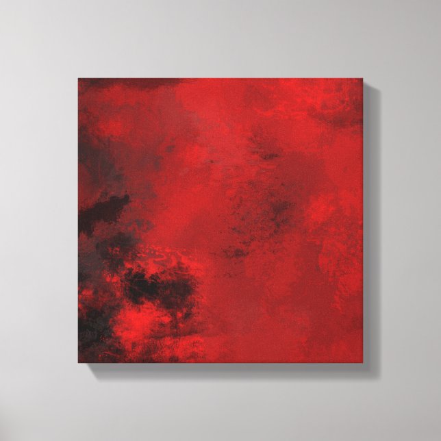 Toile Abstrait noir et rouge moderne - Créatif et Artist (Recto)