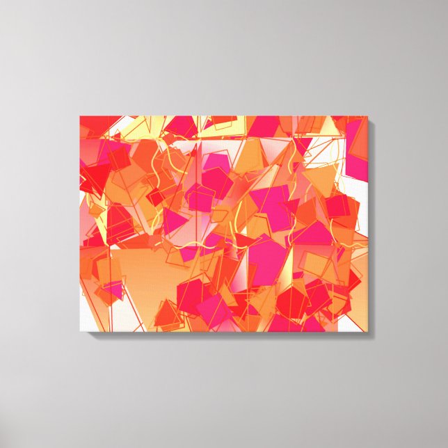 Toile Abstrait orange et rose chaud (Recto)