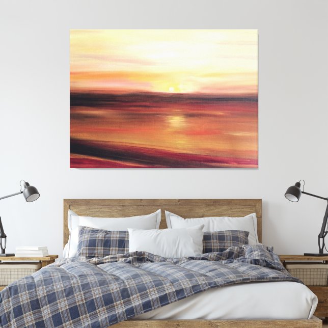 Toile Abstrait Sunset Art contemporain moderne (Insitu(Chambre))