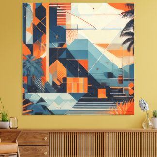 Toile abstrait tropical 001