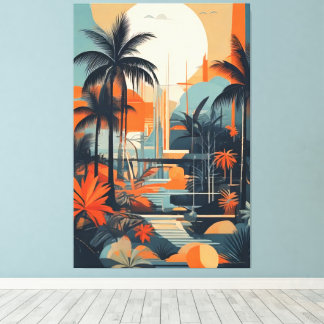 Toile abstrait tropical 002