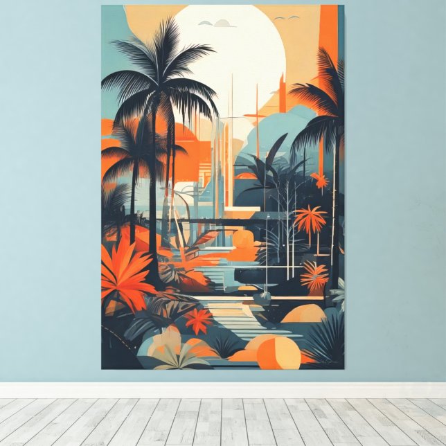 Toile abstrait tropical 002 (Insitu (Plancher de Bois))