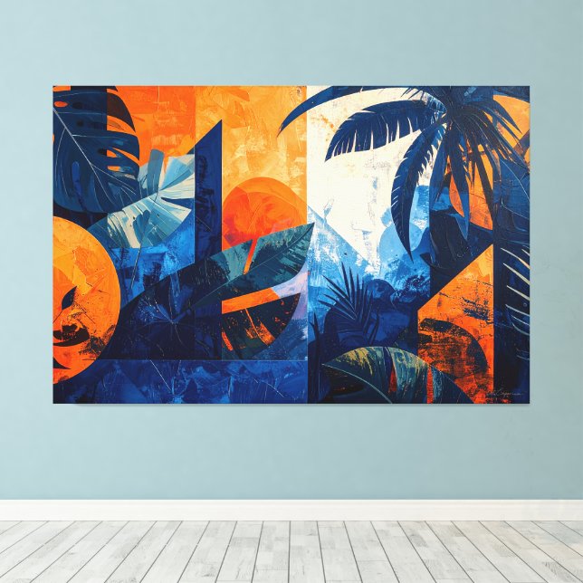 Toile Abstrait tropical 004 (Insitu (Plancher de Bois))