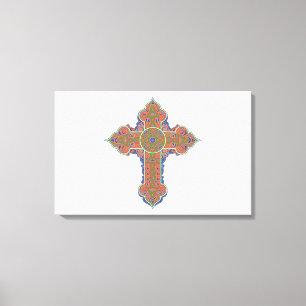 Toile Abstrait Vector Christian Cross Religieux