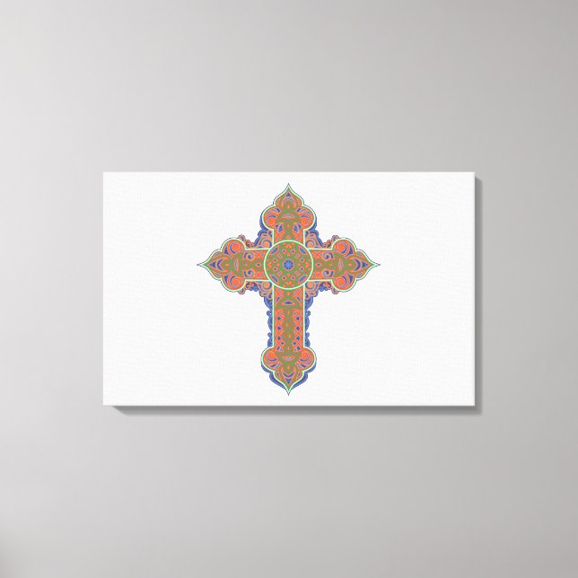 Toile Abstrait Vector Christian Cross Religieux (Recto)