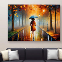 Abstrait Vibrant automne Feuilles d'automne Rainy 